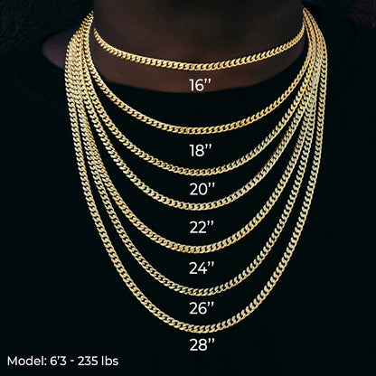 Cable Chain in Yellow Gold - 3mm