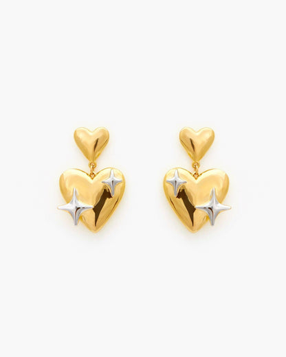 Galaxy in Heart Earrings