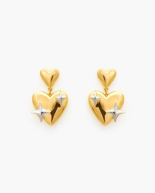 Galaxy in Heart Earrings