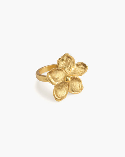 Gold Textured Floral Ring