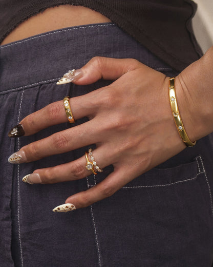 Birthstone Ring in Gold - April