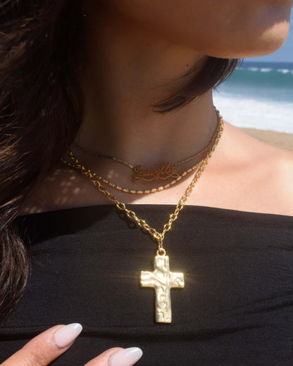 Icon Cross Necklace in Gold
