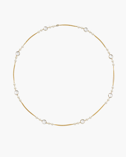 Pearl Cascade Long Station Necklace