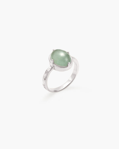 Green Aventurine Ring in Silver