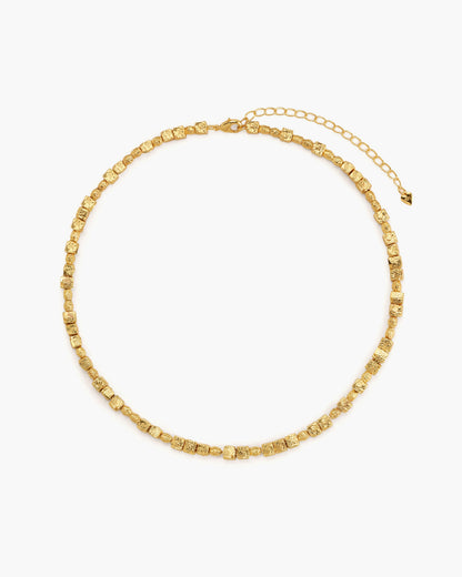 Textured Square Necklace in Silver