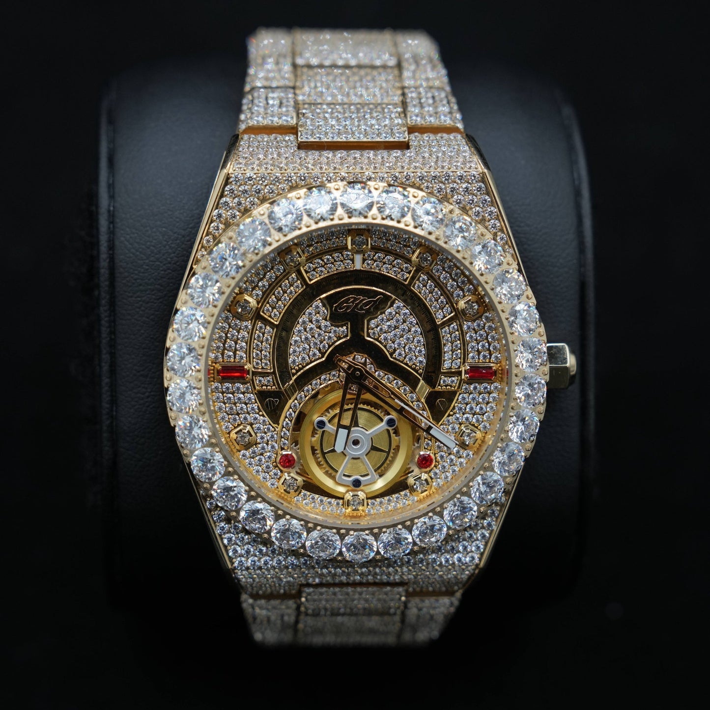 42MM Fully Iced Ruby Accent Alpha Era® in Gold