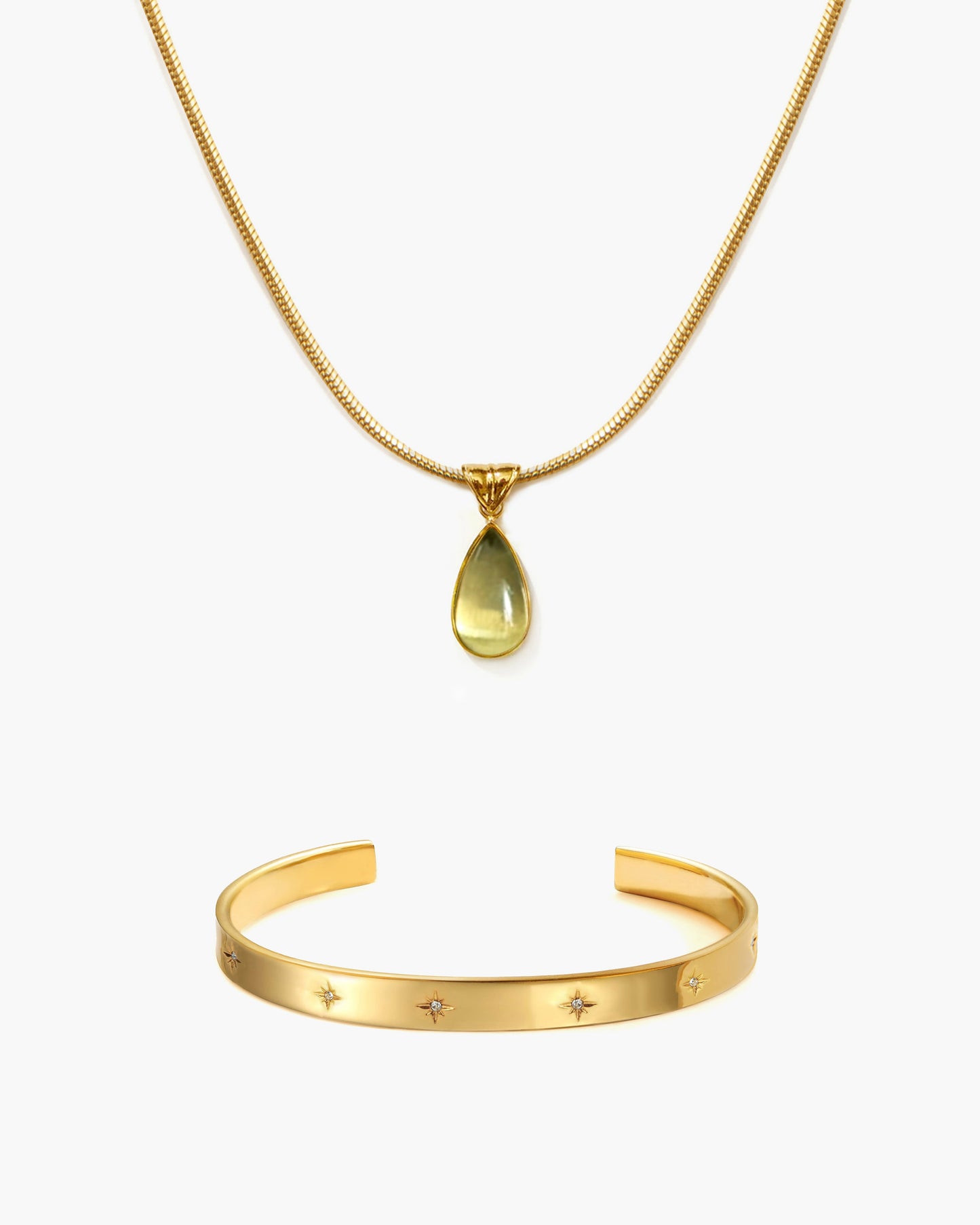 Waterdrop Necklace & Sunset Boulevard Bangle Set