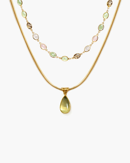 Waterdrop & Whimsical Romance Stone Necklace Set
