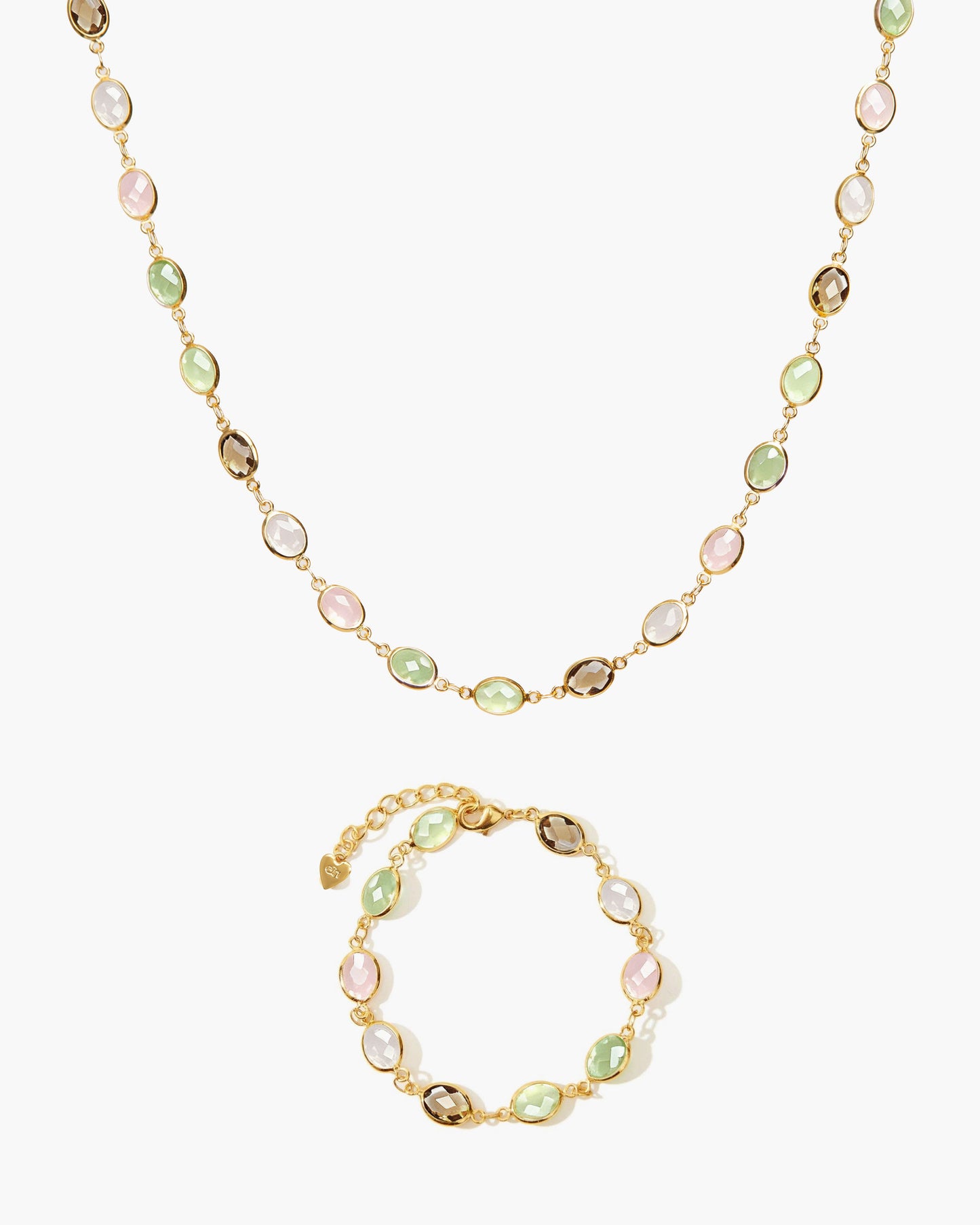 Whimsical Romance Stone Necklace in Silver