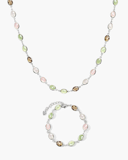 Whimsical Romance Stone Bracelet in Silver