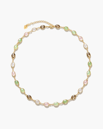 Whimsical Romance Stone Necklace in Silver