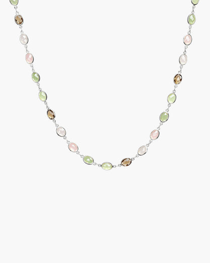 Whimsical Romance Stone Necklace in Silver