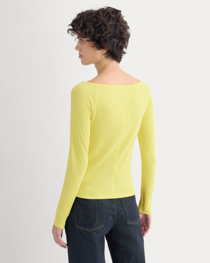 Luxe Rib Boatneck Top | Celandine