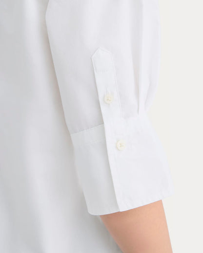 Cuff Detail Shirt in Lightweight Cotton | White