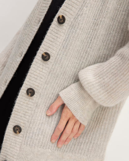 The Alpaca Oversized Cardigan | Almond