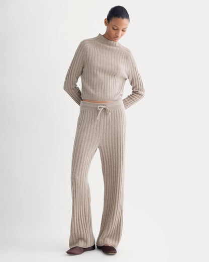 Straight-Leg Pant in Wool Cashmere | Oatmeal