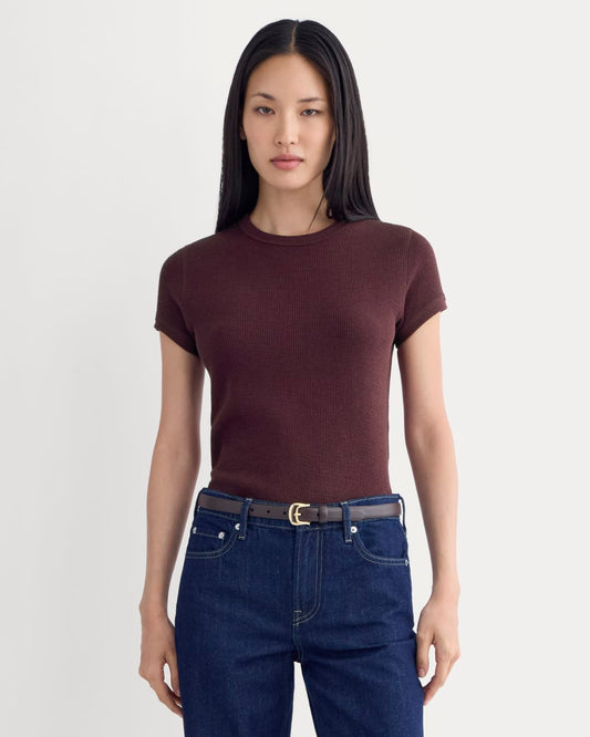 Shrunken Tee in Cozy Waffle | Heathered Port Royale