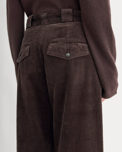 Corduroy Wide-Leg Trouser | Dark Chocolate