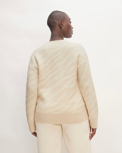 The Alpaca Tiger Jacquard Crewneck | Canvas / Snow