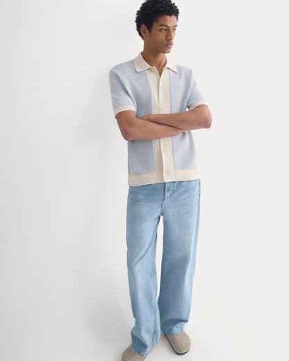 Button-Down Resort Polo | Light Heathered Oat/Open Air