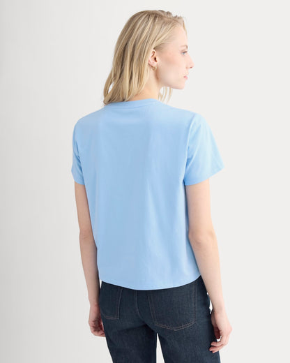 The Box-Cut Tee in Essential Cotton | Open Air Blue | No Pocket