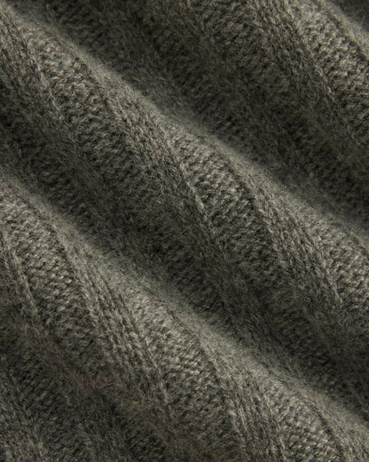 Funnel-Neck Sweater in Wool Cashmere | Heather Charcoal