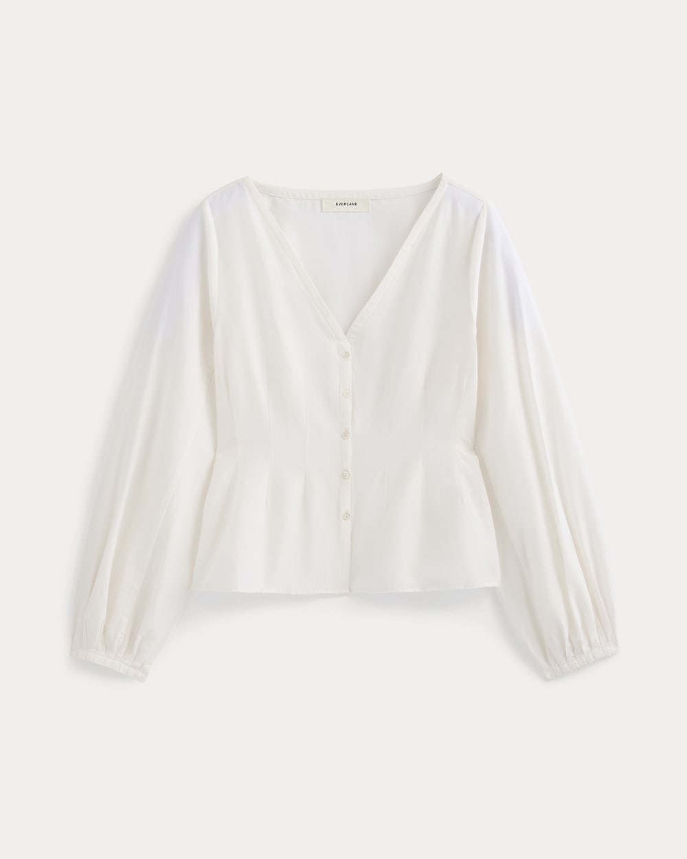 Balloon Sleeve Top in Cotton Silk | Bone