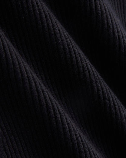Cutaway Ribbed Midi Dress | Black