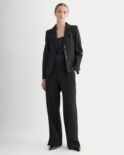Ponte Wide-Leg Trouser | Black