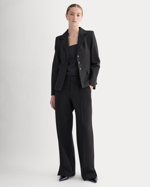 Ponte Wide-Leg Trouser | Black
