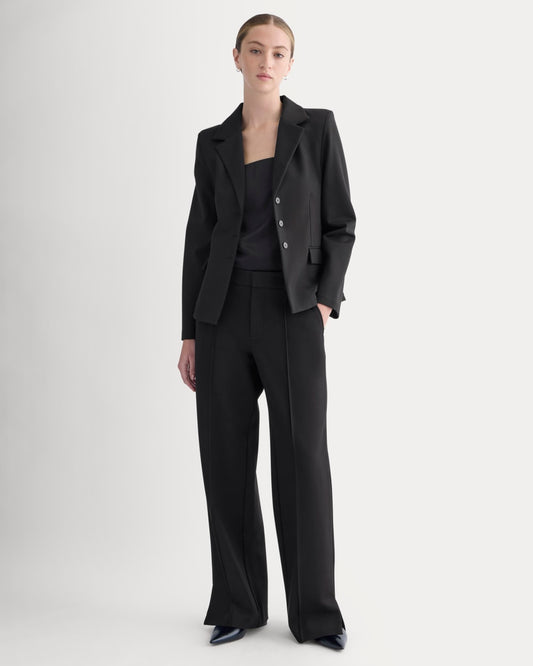 Ponte Wide-Leg Trouser | Black