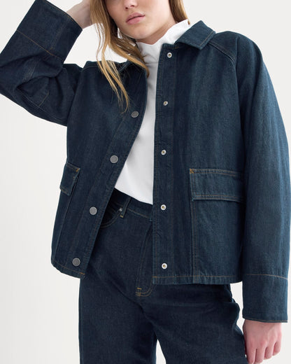 Cropped Denim Jacket | Garment-Dyed Indigo