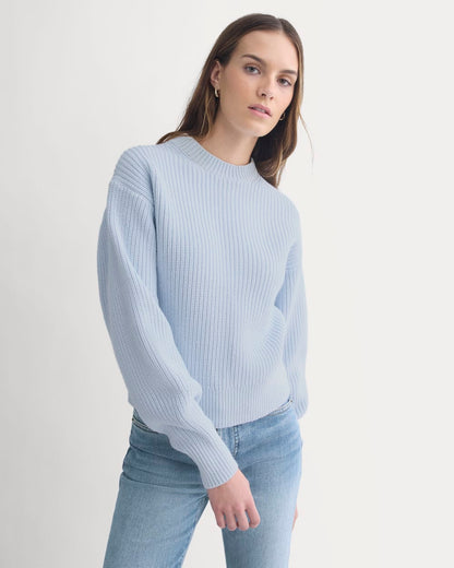 Cropped Ribbed Crew in Everyday Cotton | Skywriting