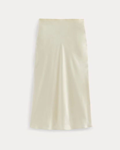 Slip Skirt in Silk Charmeuse | Bone