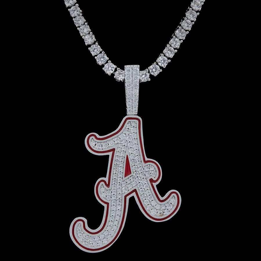 Alabama Crimson Tide Logo in White Gold
