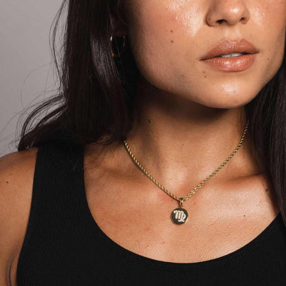 Astrology Coin Pendants in Yellow Gold