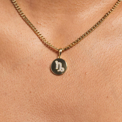 Astrology Coin Pendants in Yellow Gold