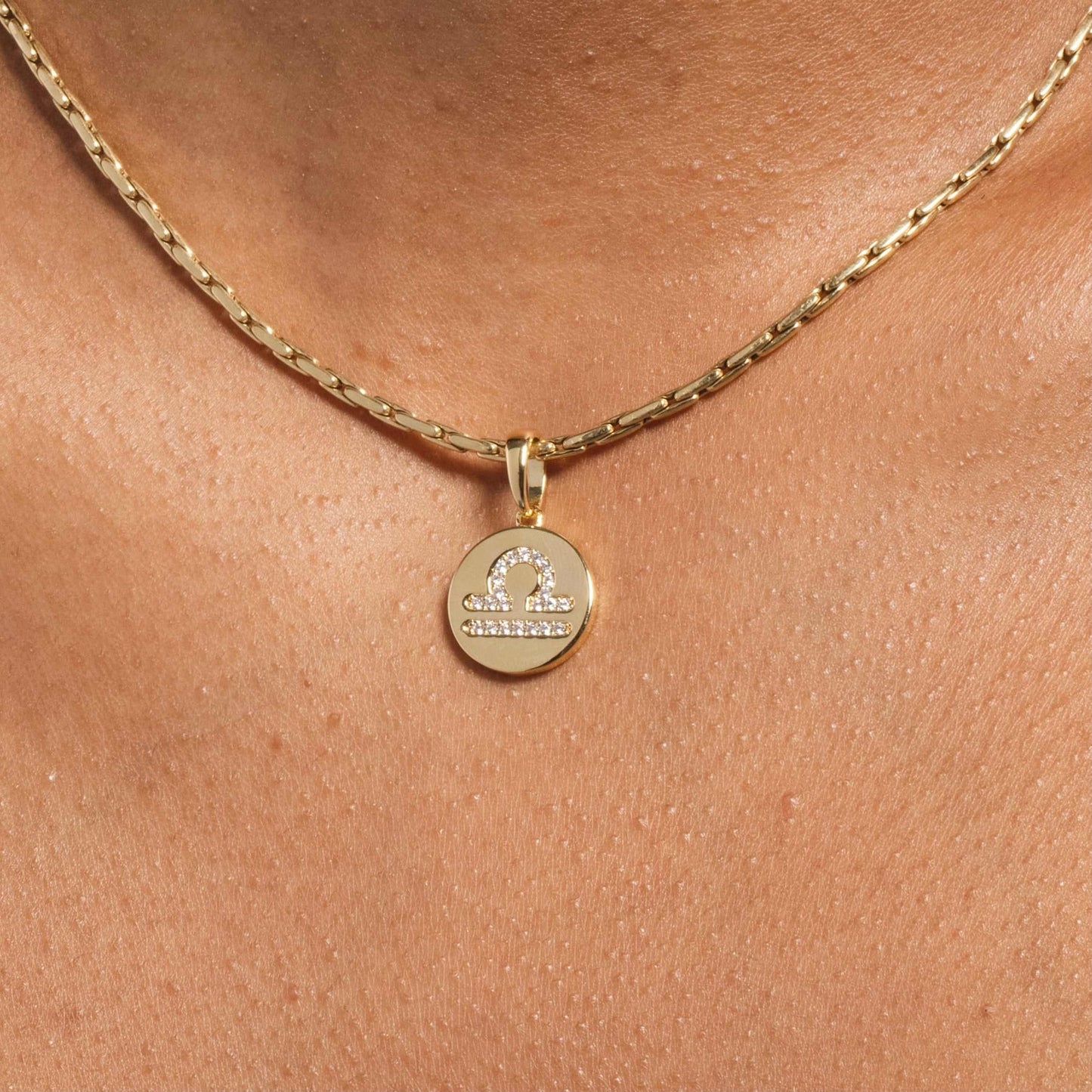 Astrology Coin Pendants in Yellow Gold