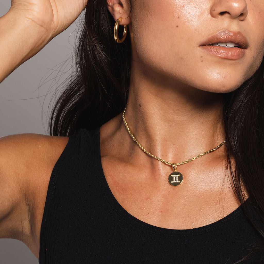 Astrology Coin Pendants in Yellow Gold