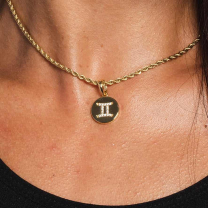 Astrology Coin Pendants in Yellow Gold
