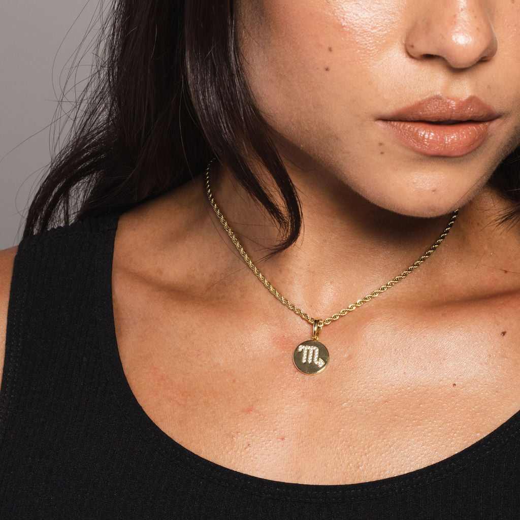 Astrology Coin Pendants in Yellow Gold