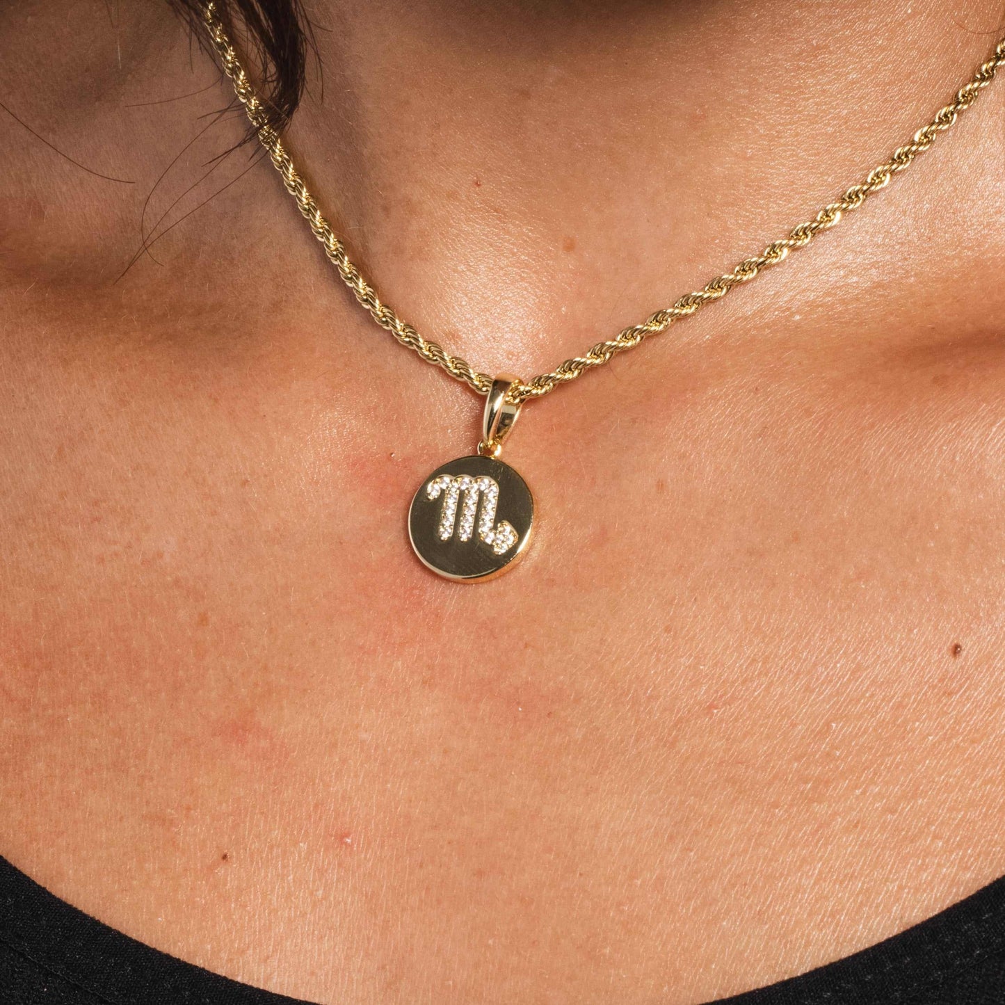 Astrology Coin Pendants in Yellow Gold