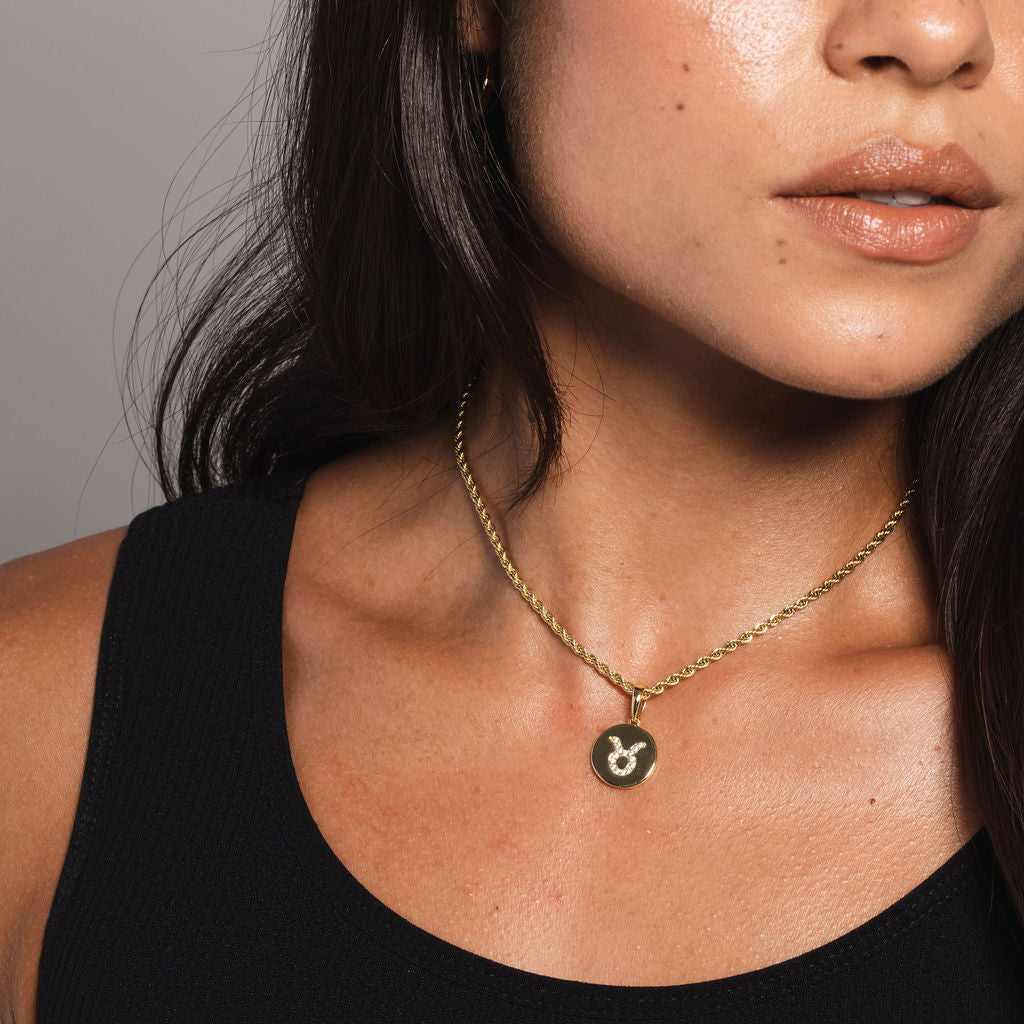 Astrology Coin Pendants in Yellow Gold