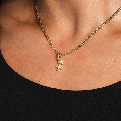 Astrology Pave Pendants in Yellow Gold