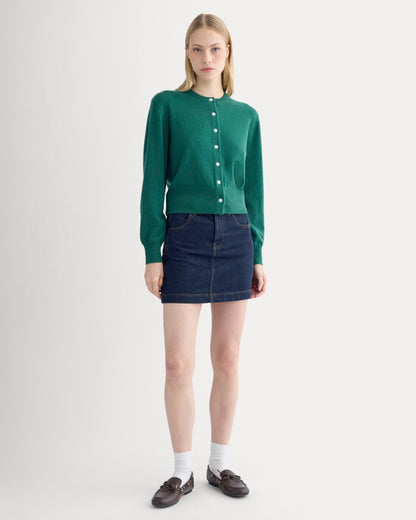 Cashmere Cropped Cardigan | Hunter Green