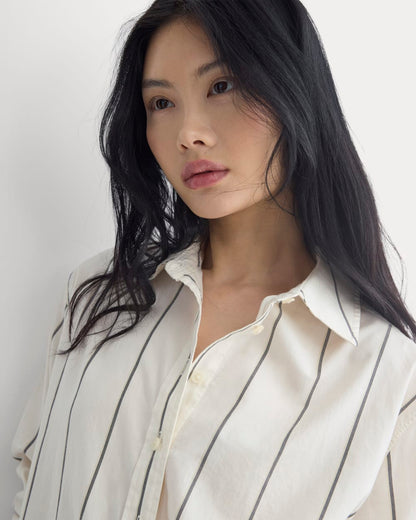 Everyday Shirt in Silky Cotton | Gardenia/Meteorite