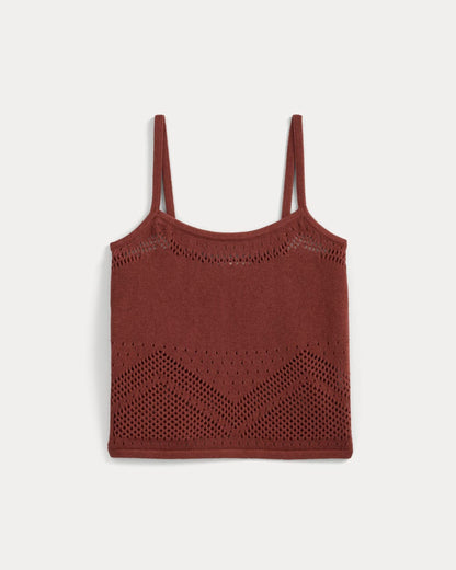 Lace-Knit Cami | Henna Red