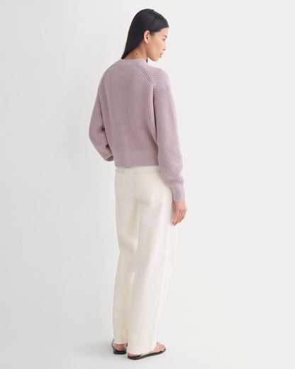 Cropped Ribbed Crew in Everyday Cotton | Burnished Lilac
