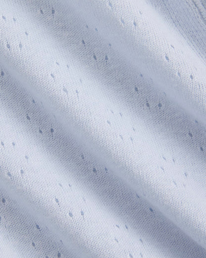 Lace Trim Cardigan in Fine Linen | Skywriting