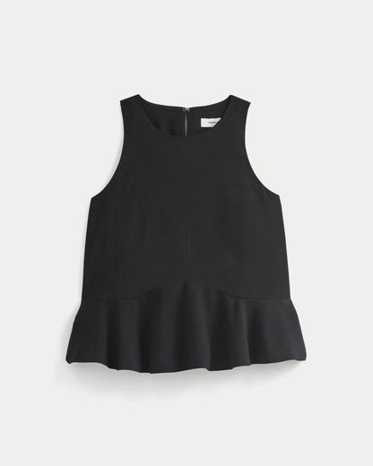 Sleeveless Peplum Top | Black